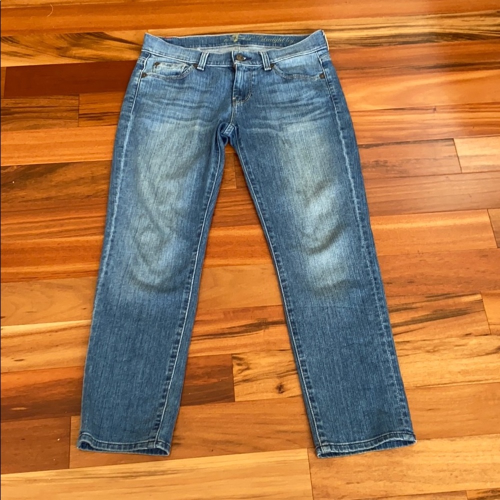 7 For All Mankind Women Straight Leg Jeans - Blue Denim